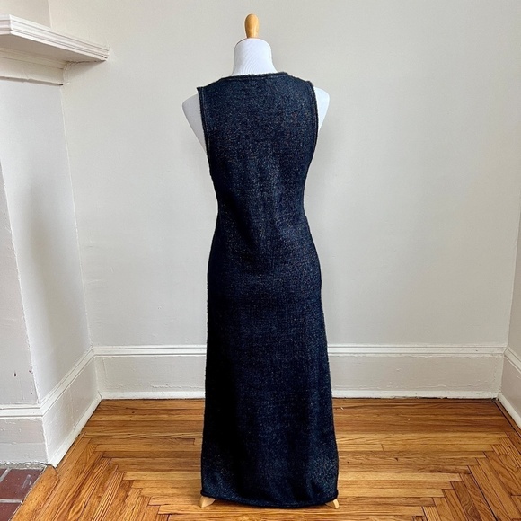 NEW ZARA Woman Midi Black Metallic Fuzzy Knit Cozy Sweater Dress Medium - Picture 10 of 14